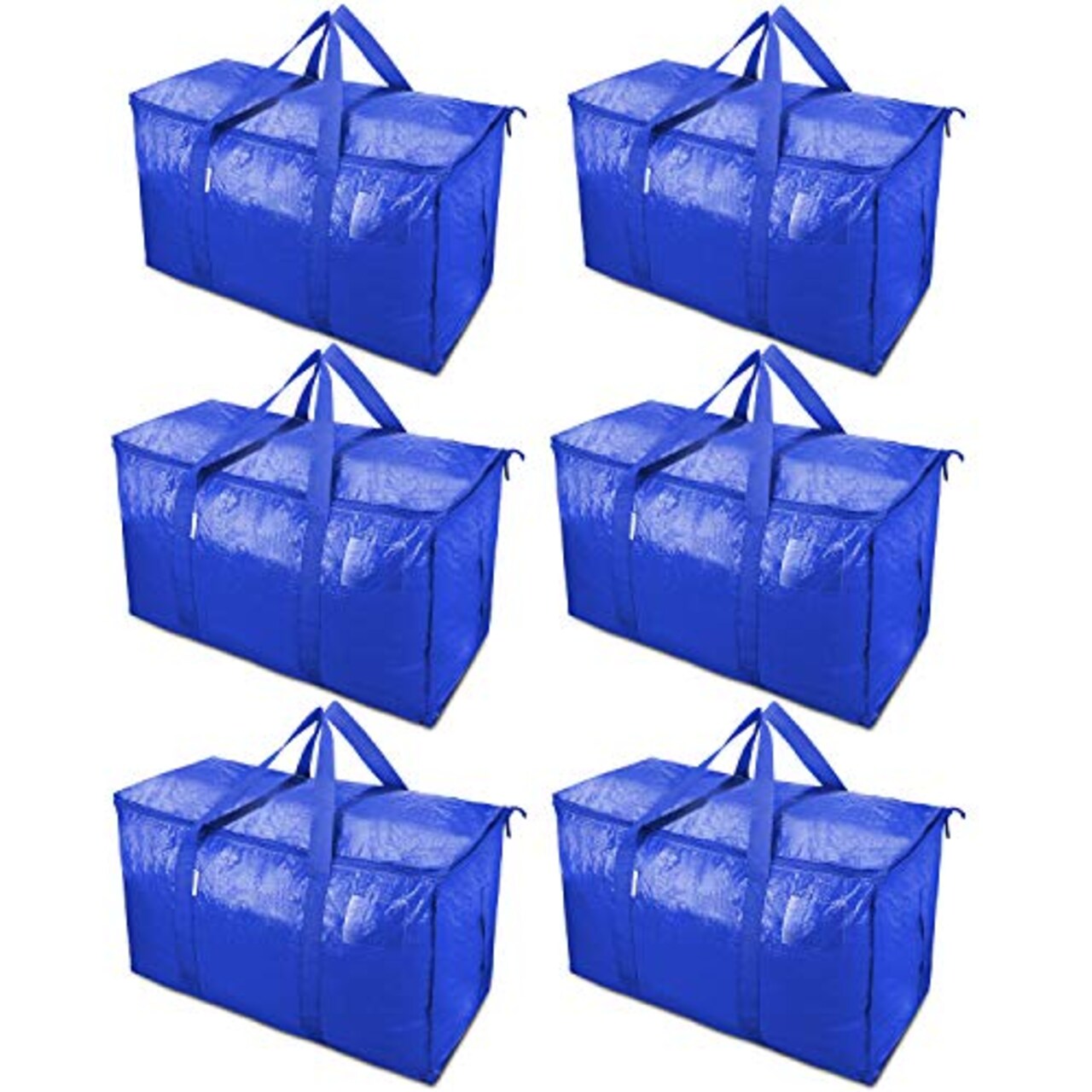 6 Pack Extra Large Moving Bags with Zippers & Carrying Handles, Heavy-Duty Storage Tote for Space Saving Moving Storage